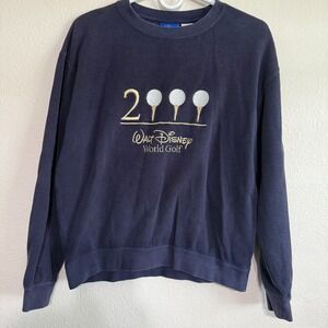 VTG Walt Disney World Golf Crewneck Sweatshirt Men's Small Navy Blue Embroidered